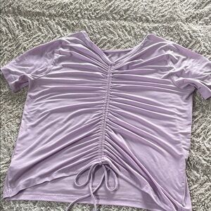 GAP Lavender Ruched Short Sleeve Tee